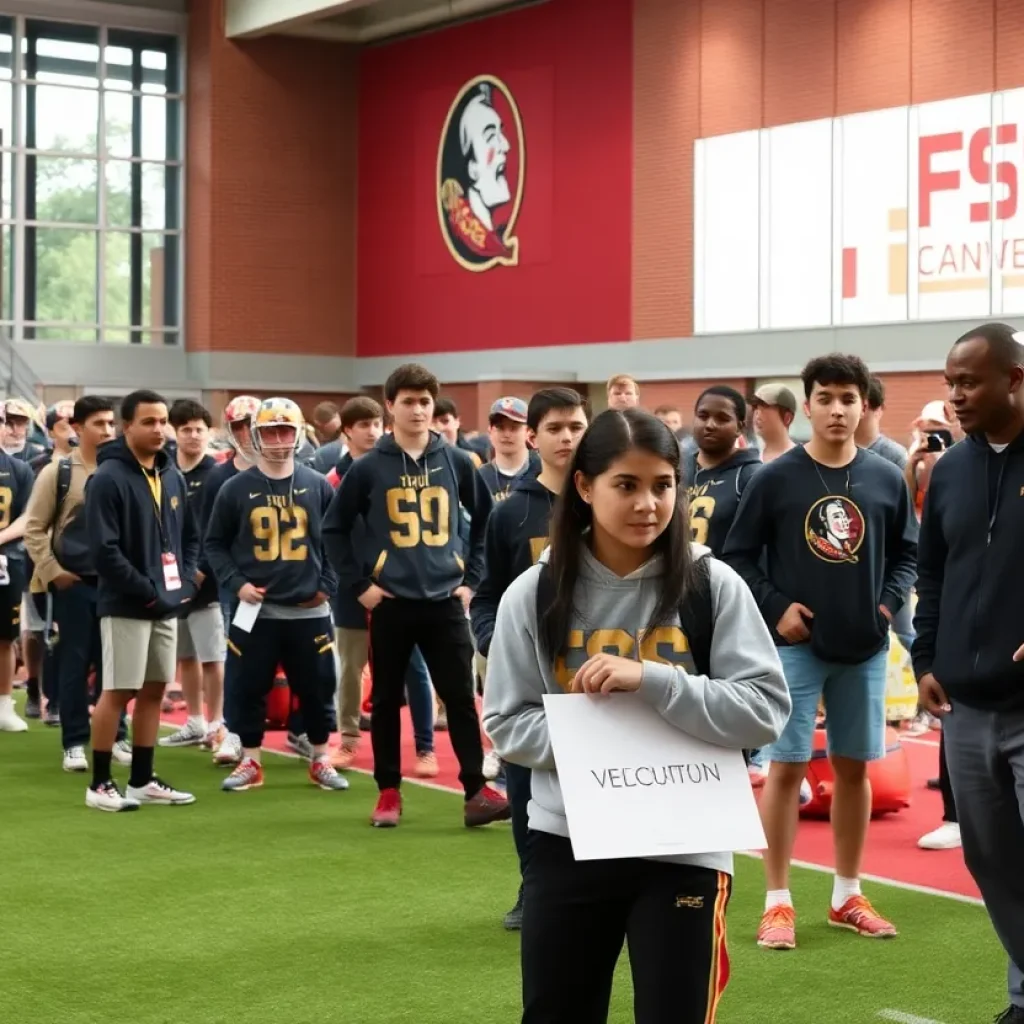 Florida State University football recruitment visit with prospective athletes