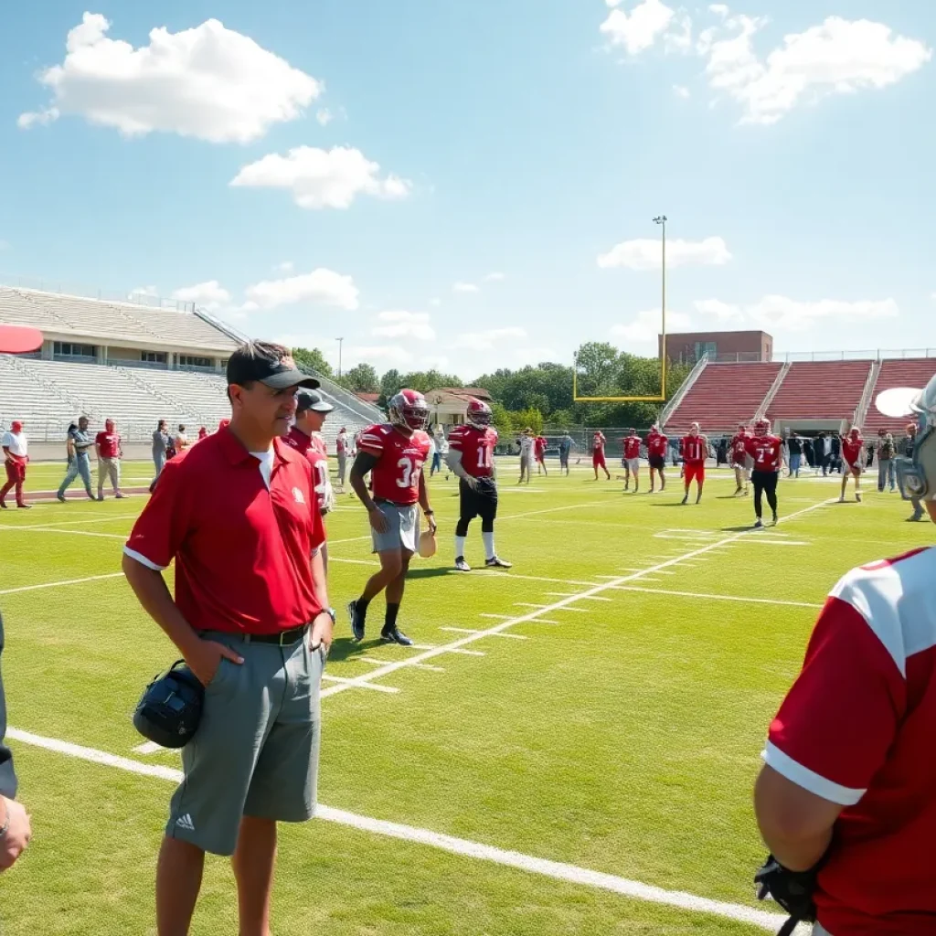 Florida State University football recruitment event with players and coaches