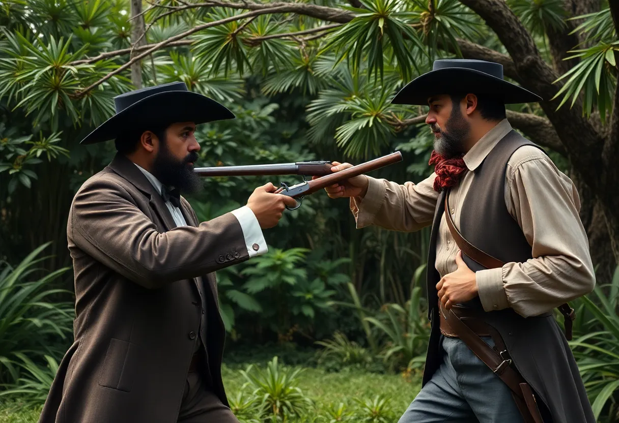 A dramatic representation of a historical duel in 19th-century Tallahassee, Florida.