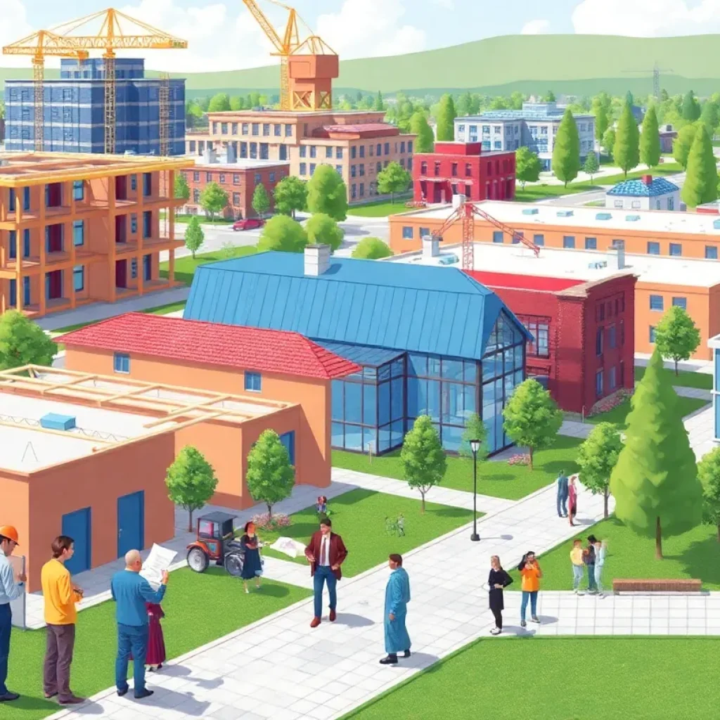 Community development activities in Lake City, showcasing construction and local engagement.
