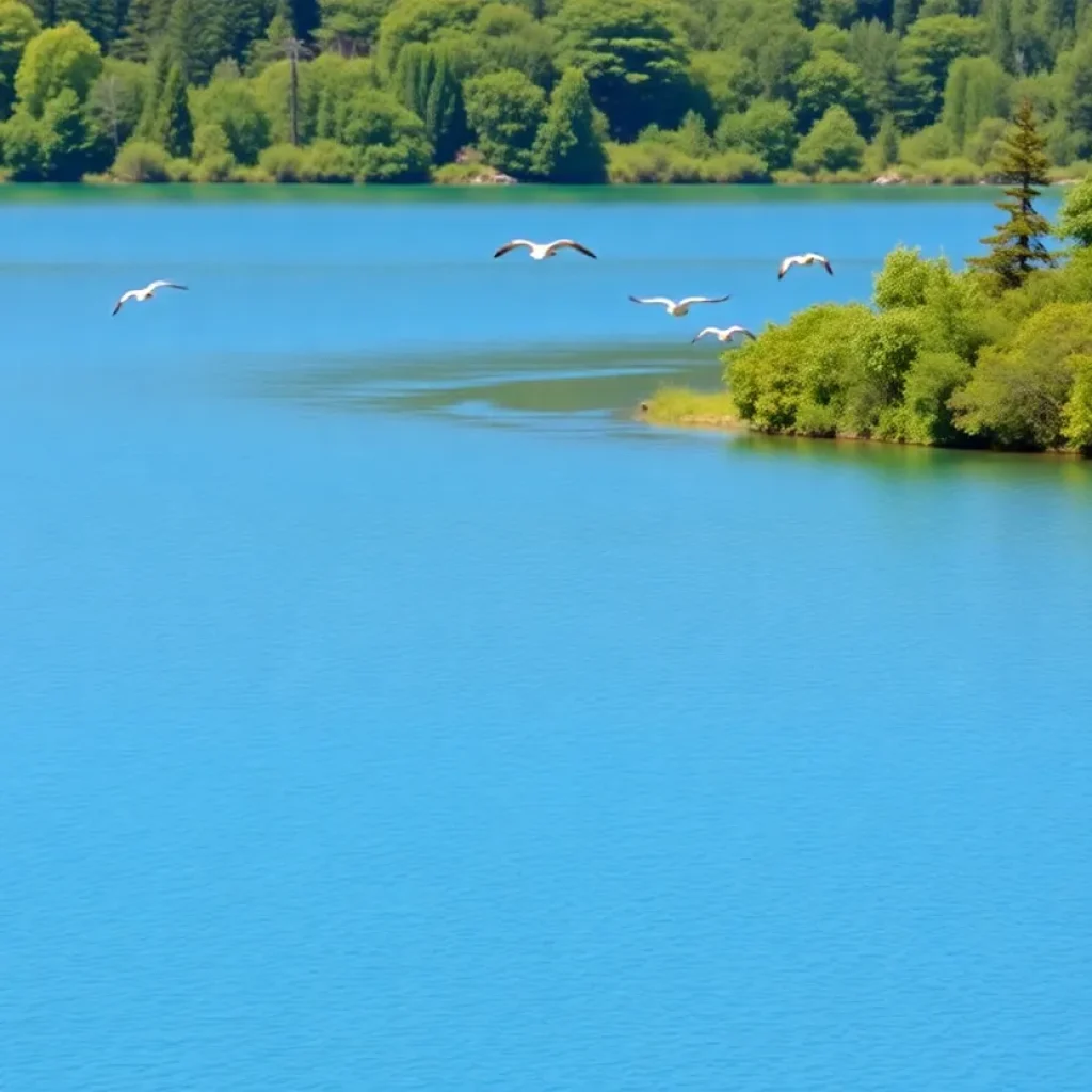 A vibrant landscape of Lake Munson showcasing ecological health