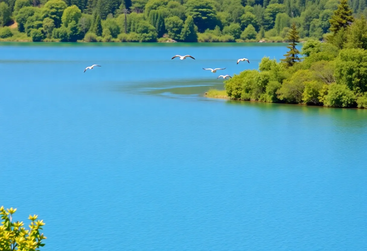 A vibrant landscape of Lake Munson showcasing ecological health