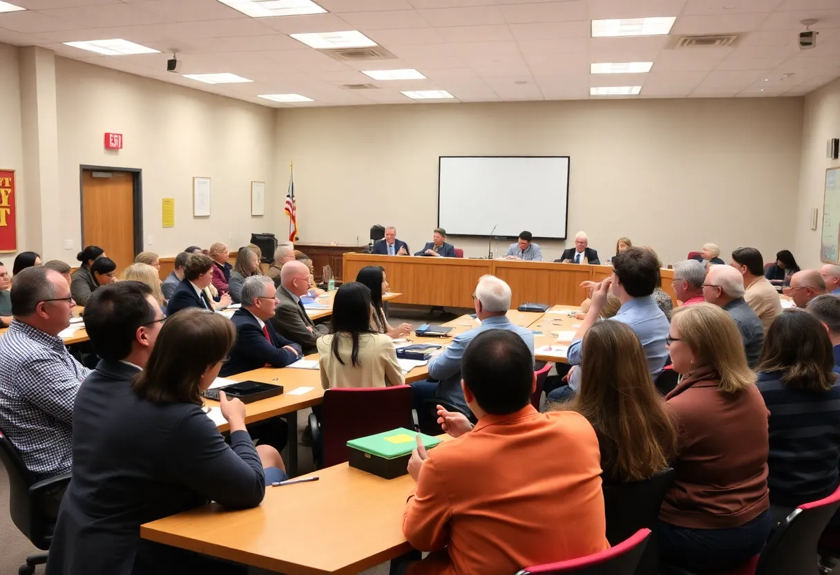 Leon County School Board members in a meeting discussing new policies.