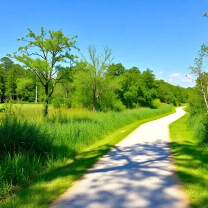 Trail at J.R. Alford Greenway surrounded by greenery