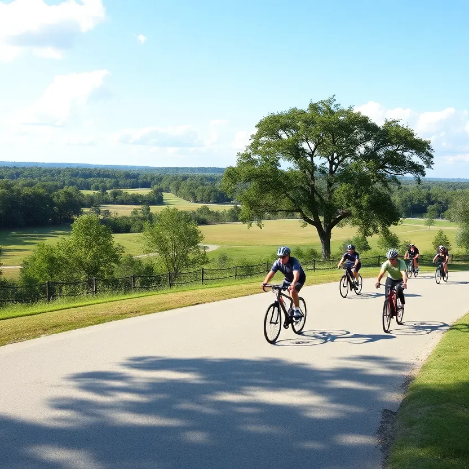Cyclists participating in an event at Olustee Park