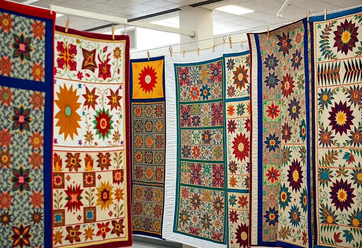 Colorful quilts at the Quilters Unlimited Group Exhibition