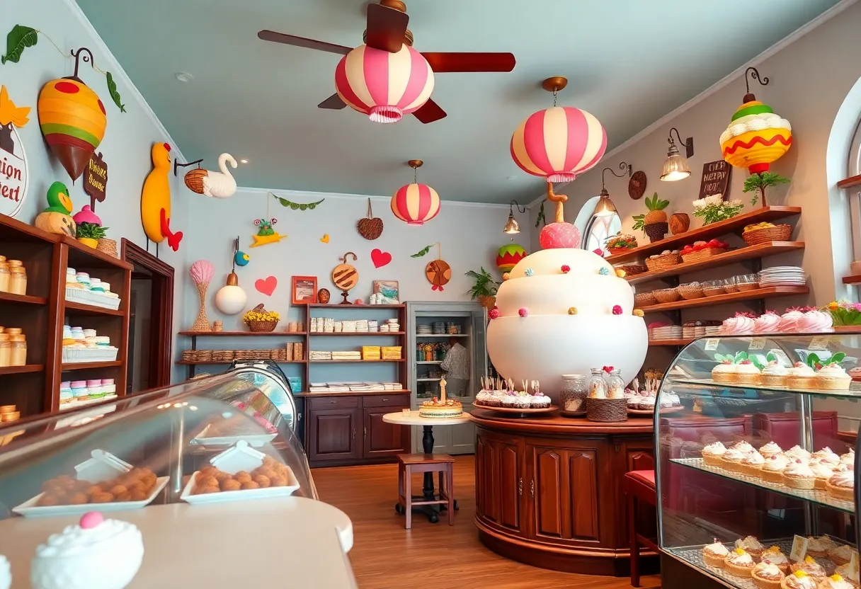 Interior of Sweetfirmations Bakery with desserts and decorations