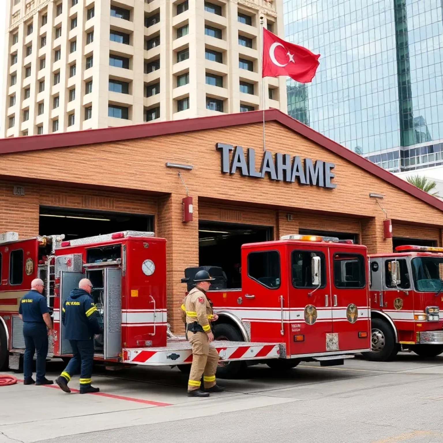 Firefighters at work in Tallahassee's fire station