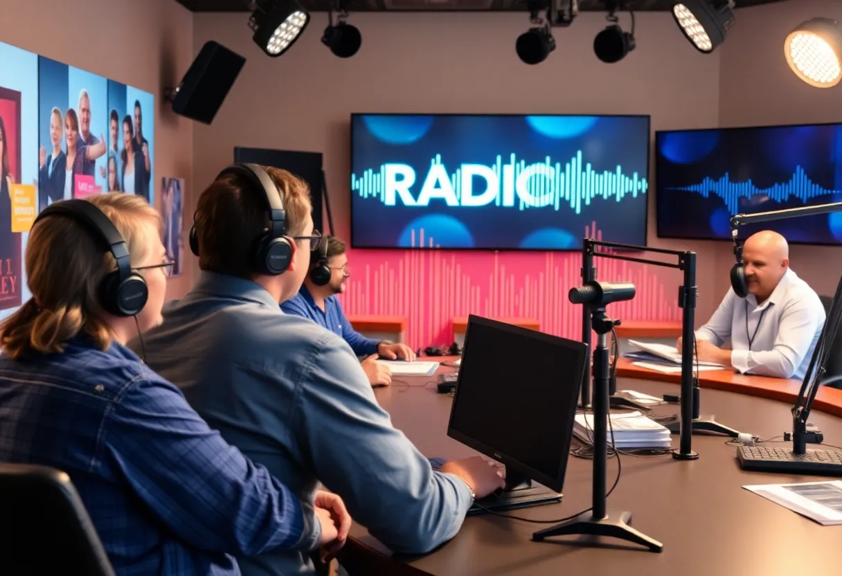 Interior of a radio station studio in Tallahassee