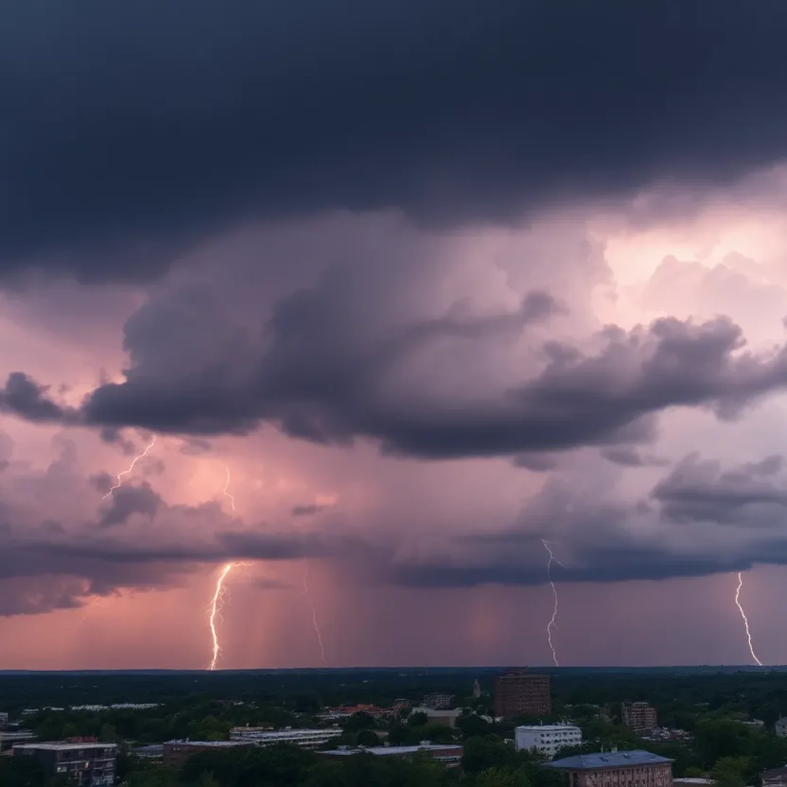 Dark clouds over Tallahassee preparing for severe weather