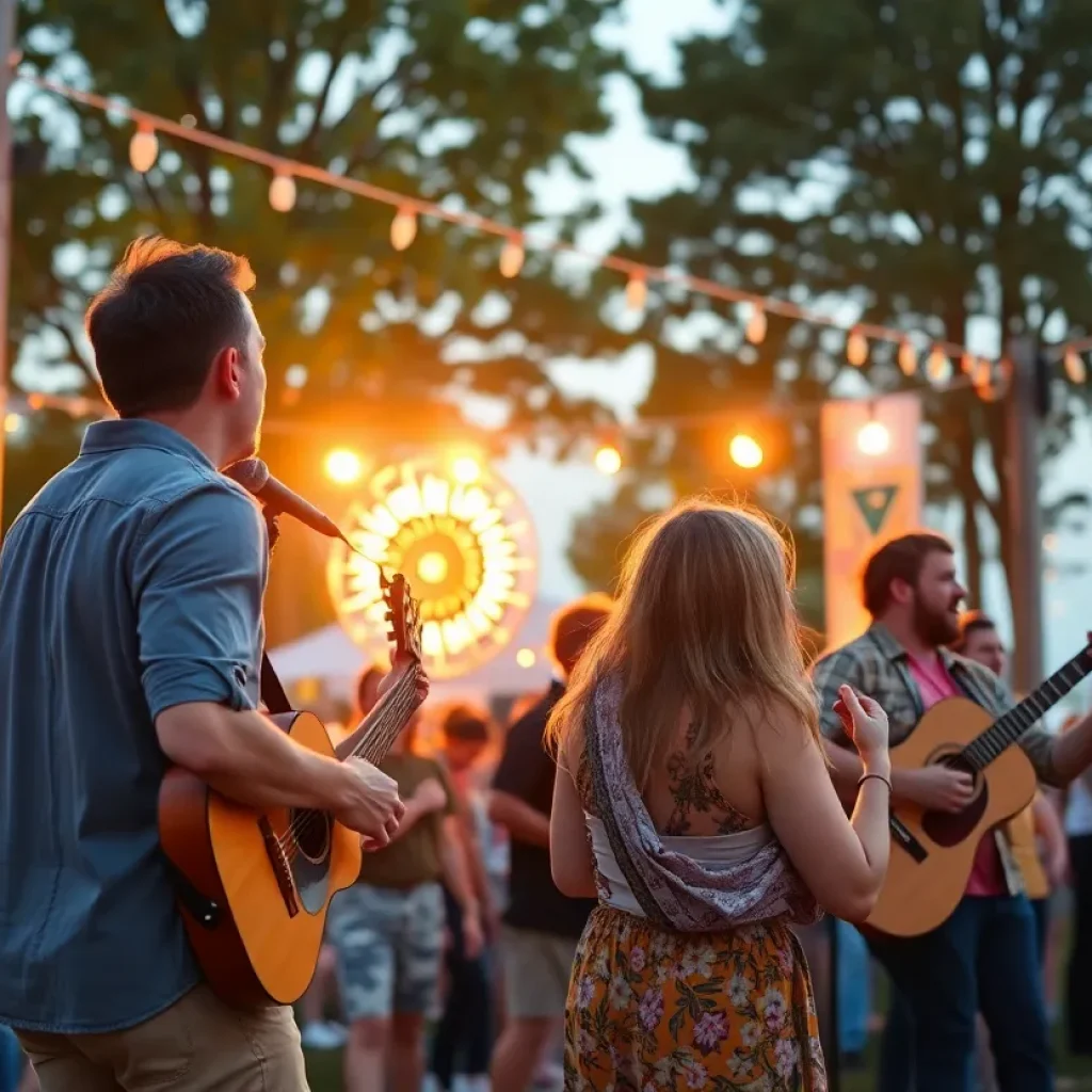 Crowd enjoying live music at Tallahassee Summer Solstice festival