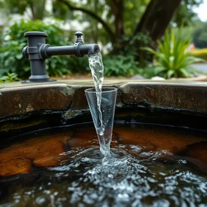 Clean drinking water flowing from a well in Tallahassee