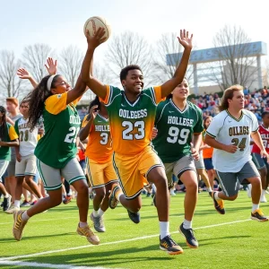 Group of university athletes at an ACC Kickoff event