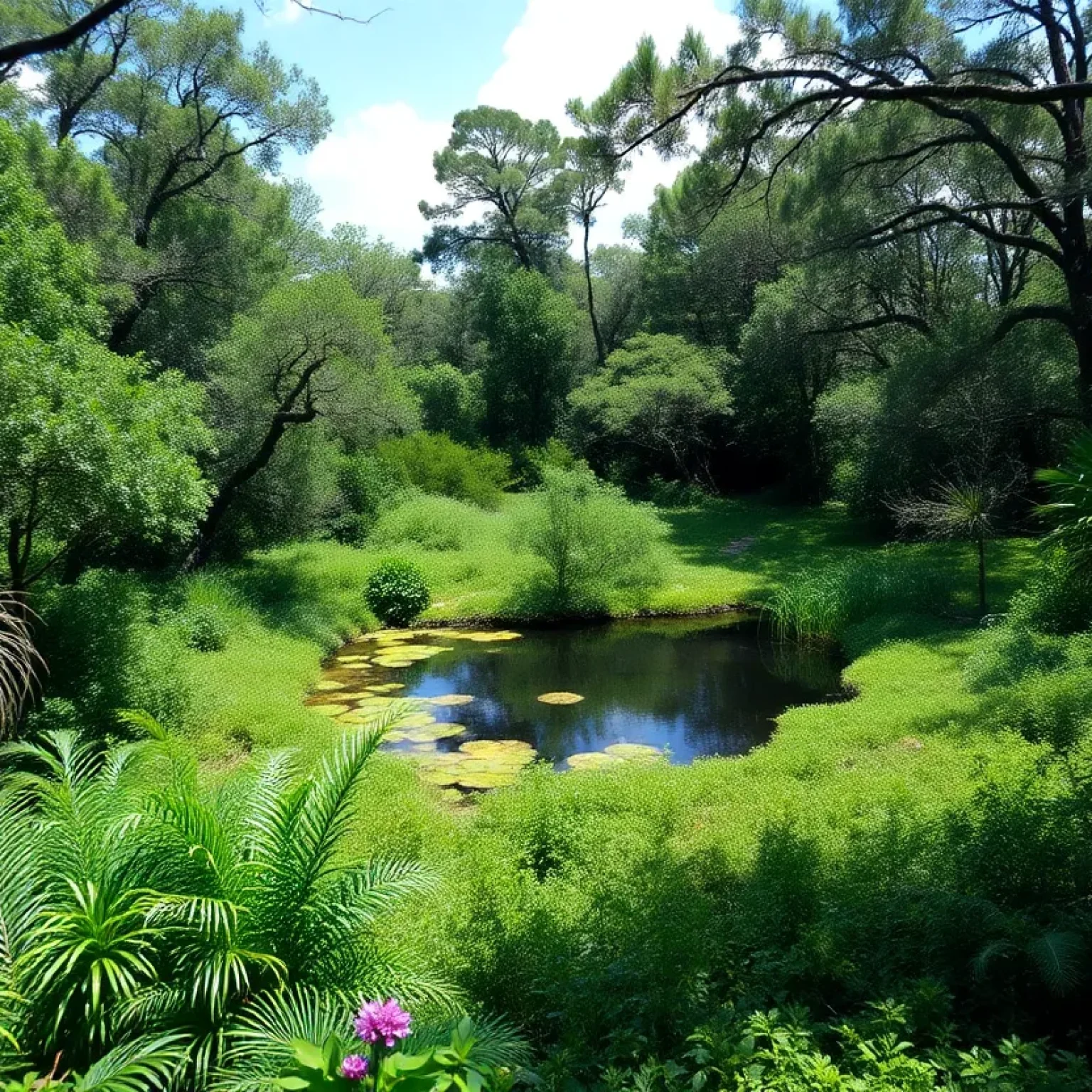 Lush greenery and natural landscape of Big Tree 40 Conservation Area