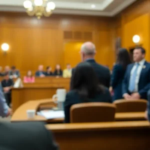 Courtroom during a trial session.