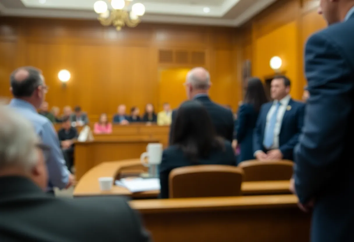 Courtroom during a trial session.
