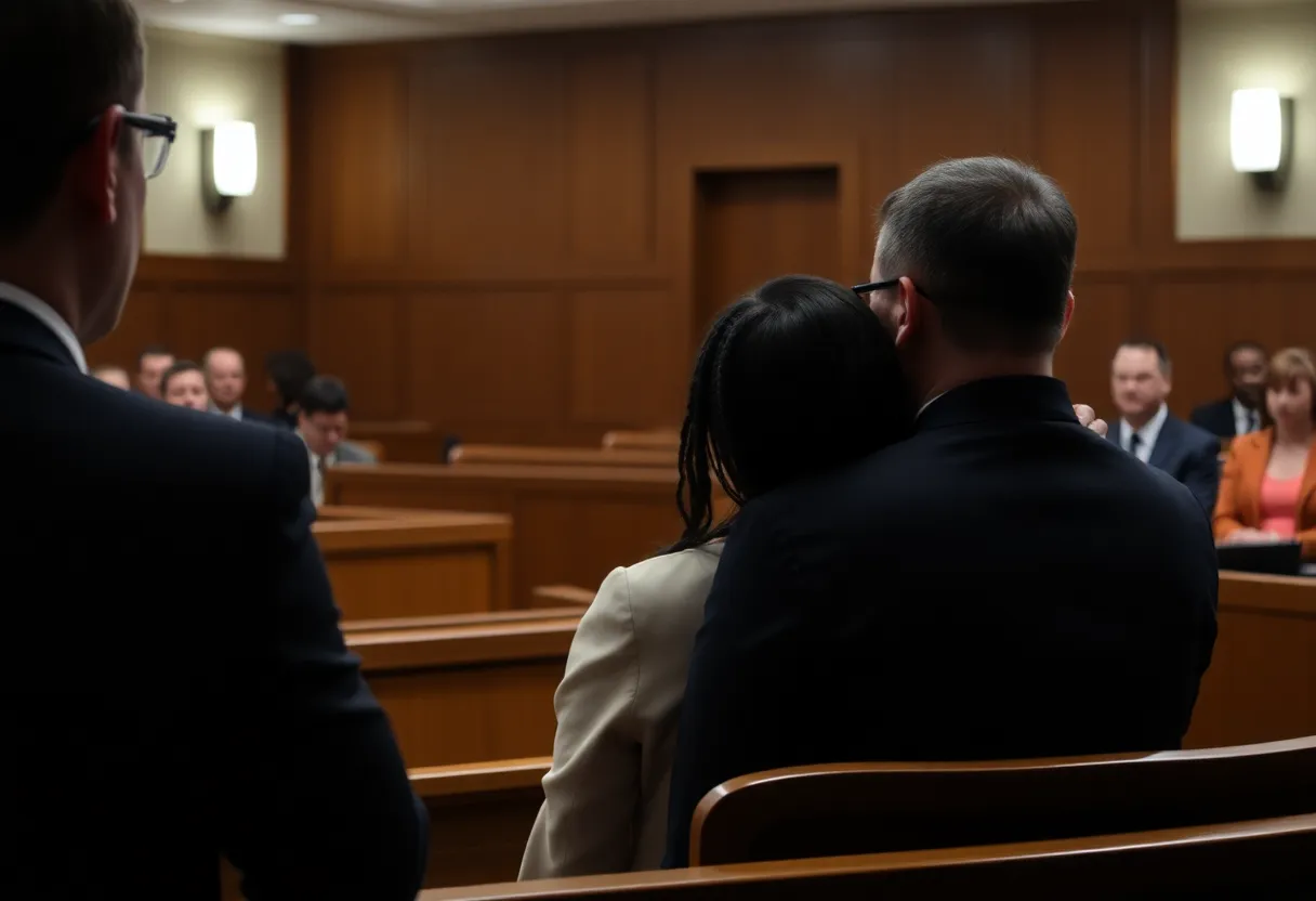 Courtroom Scene in Murder Trial