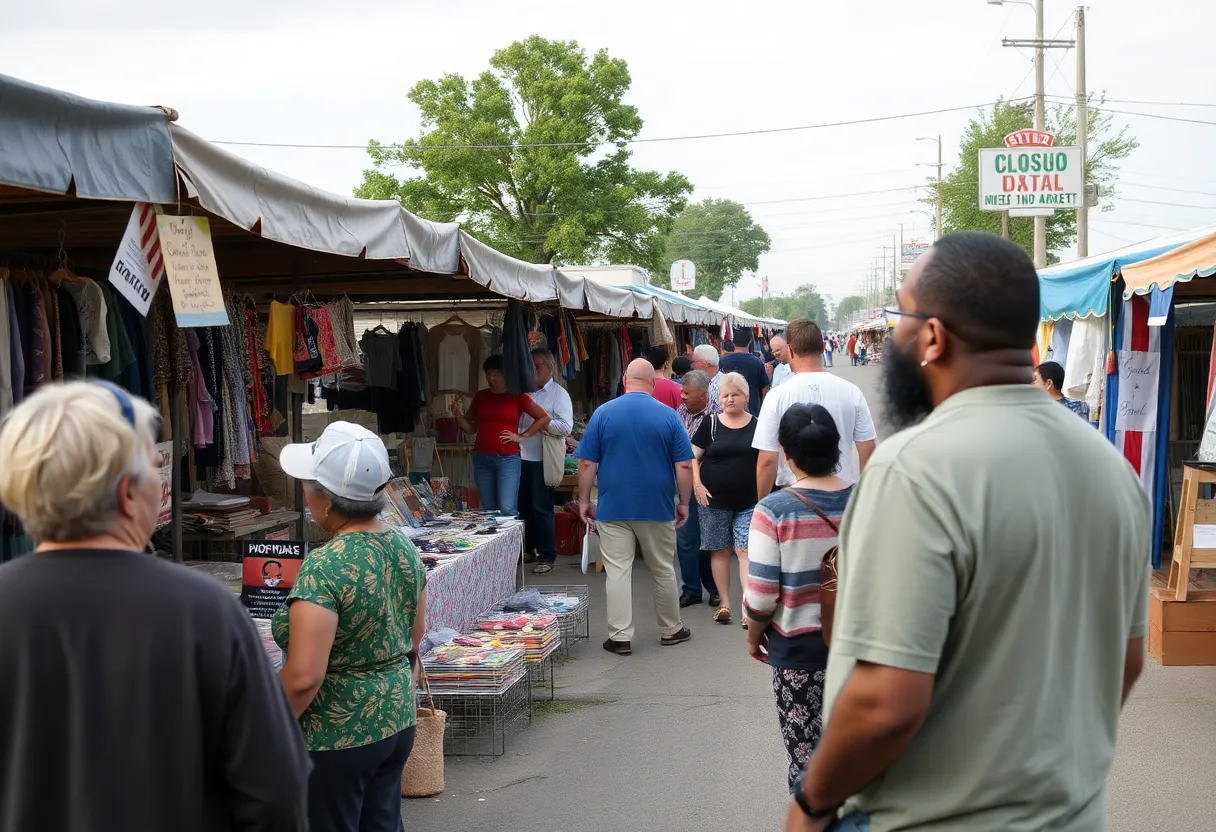 Flea Market Tallahassee with vendors and community members