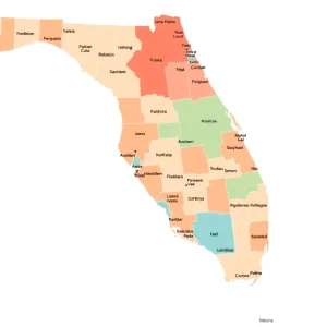 Map of Florida showing redistricted congressional districts