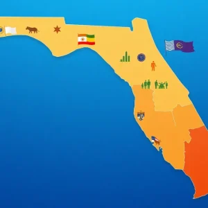 Map of Florida showing updated congressional districts