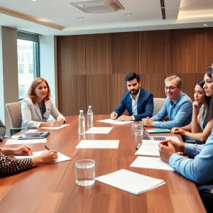 A meeting of the Florida State University Board of Trustees with diverse leadership discussing future strategies.