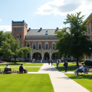 Students on Florida State University campus in remembrance of John Thrasher