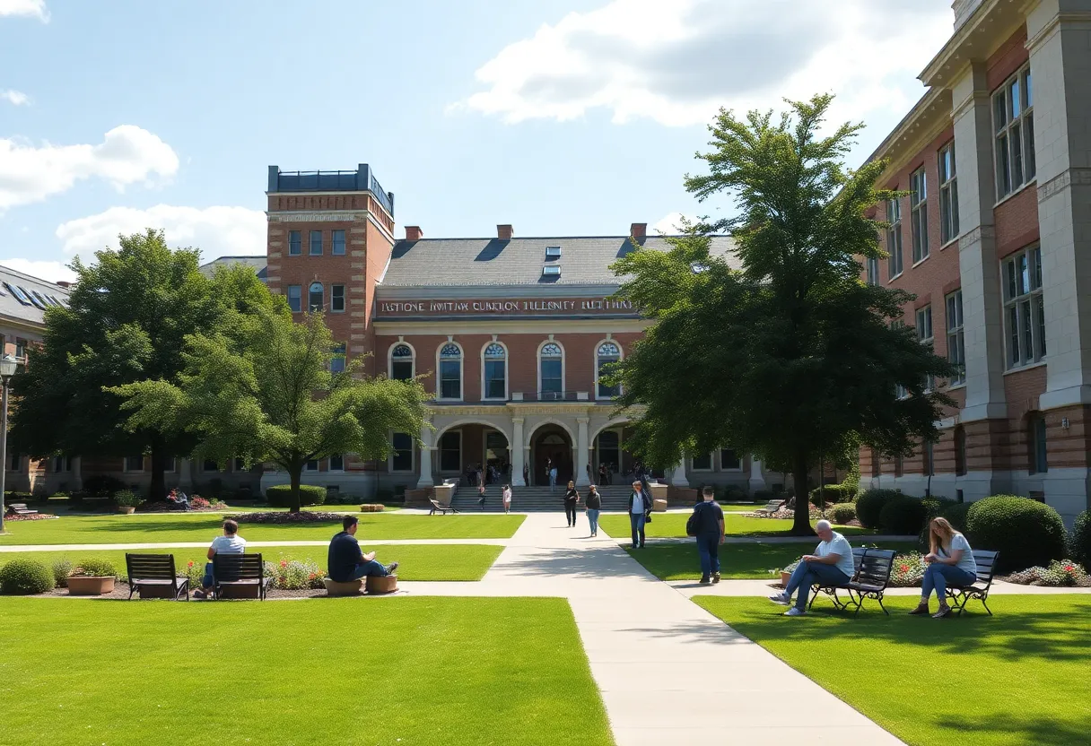 Students on Florida State University campus in remembrance of John Thrasher