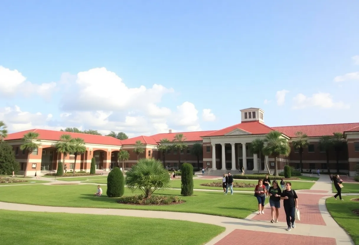 Florida State University campus with students