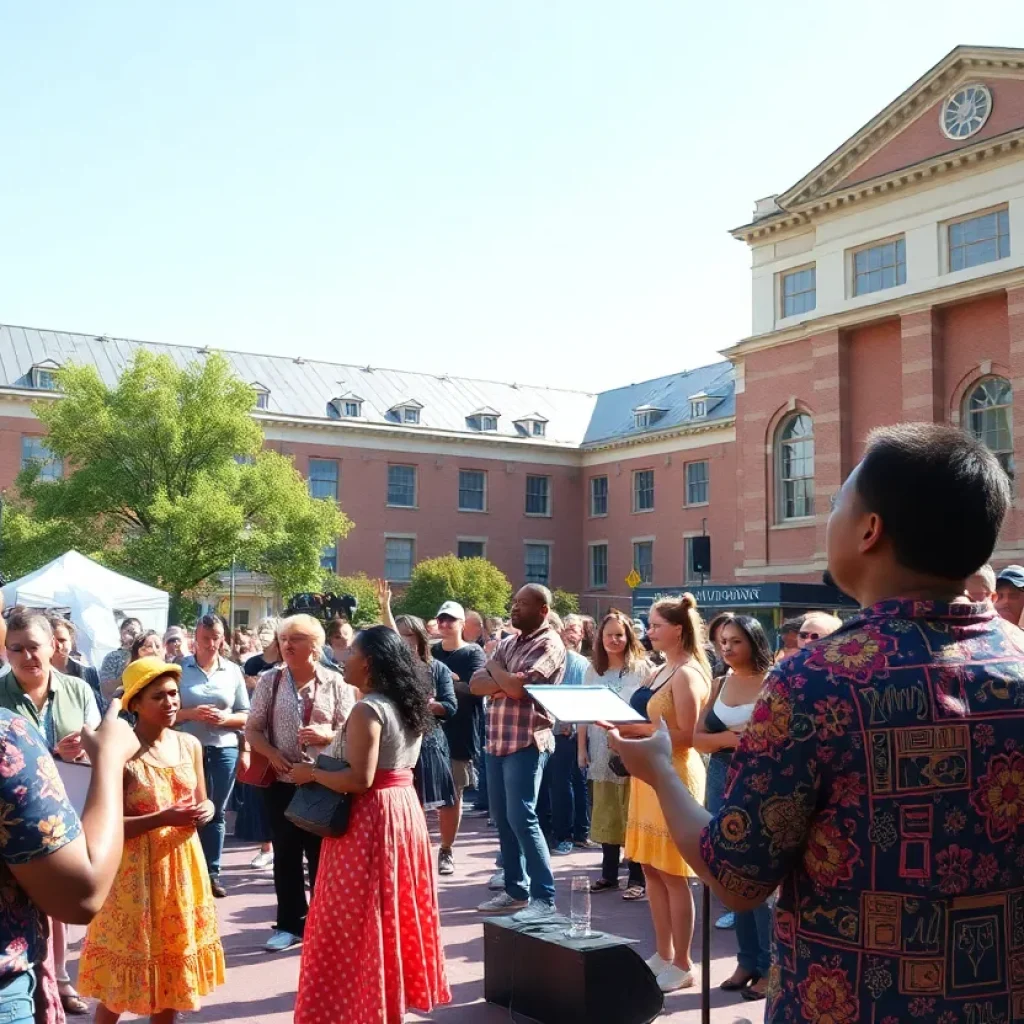 Community gathering at Florida State University Opening Nights festival