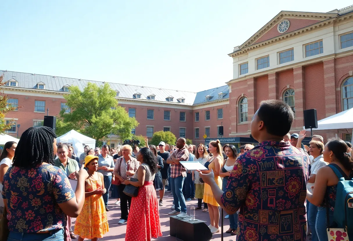 Community gathering at Florida State University Opening Nights festival
