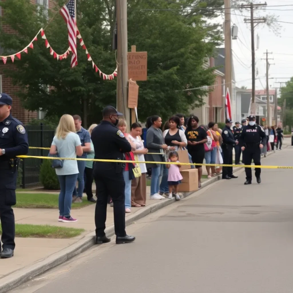 Police investigating a shooting scene at a block party in Lake City