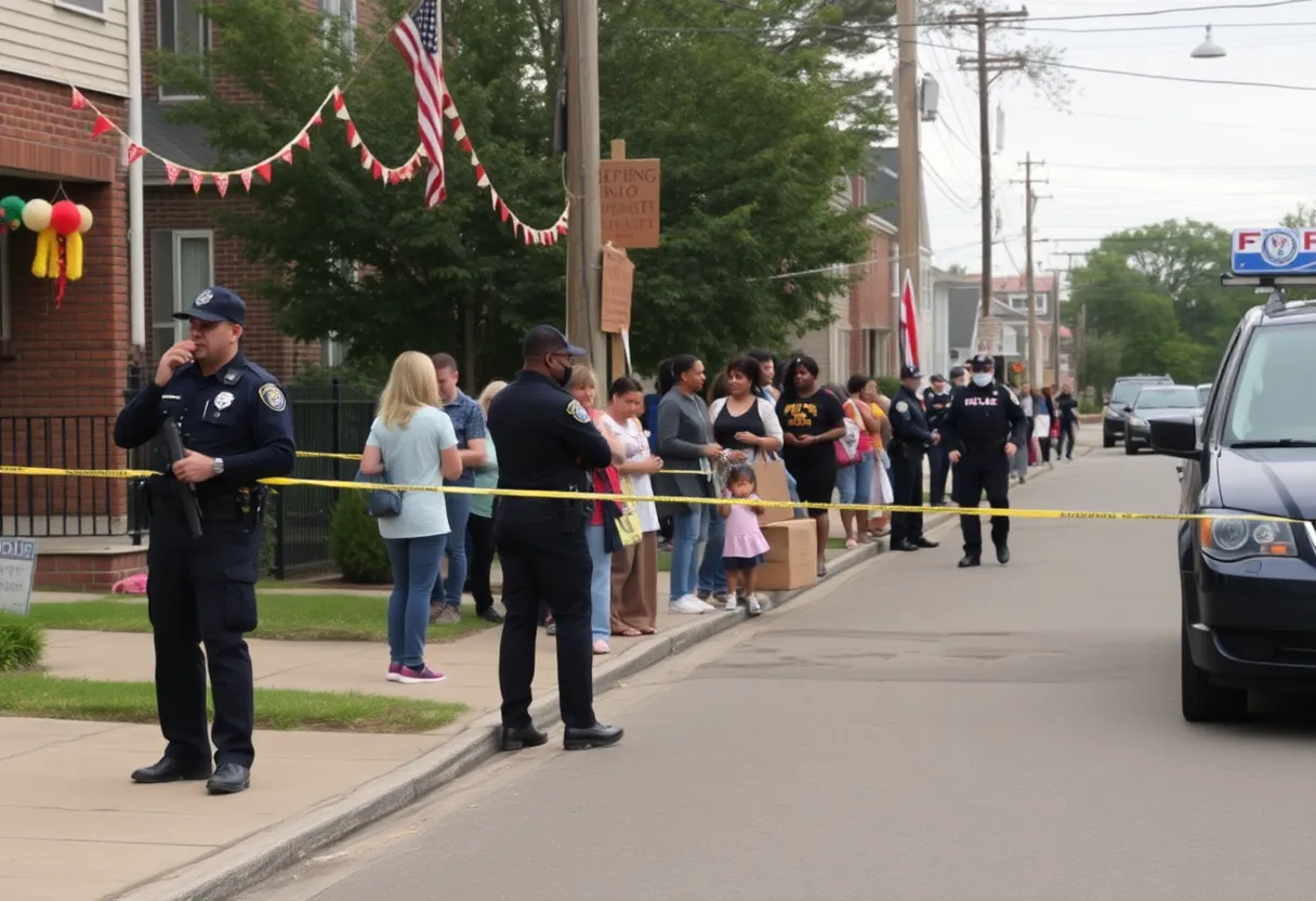 Police investigating a shooting scene at a block party in Lake City