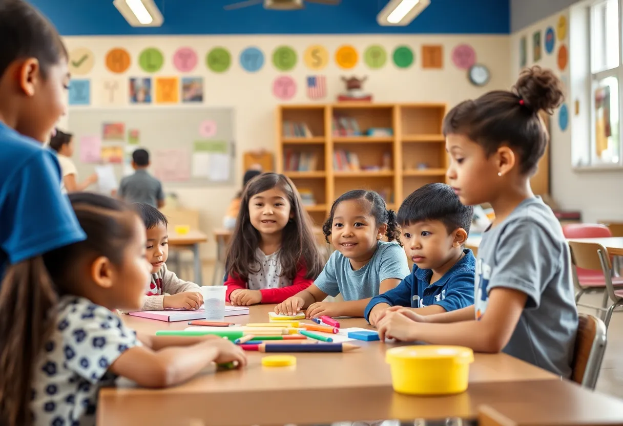 Children participating in after-school programs in a community center.