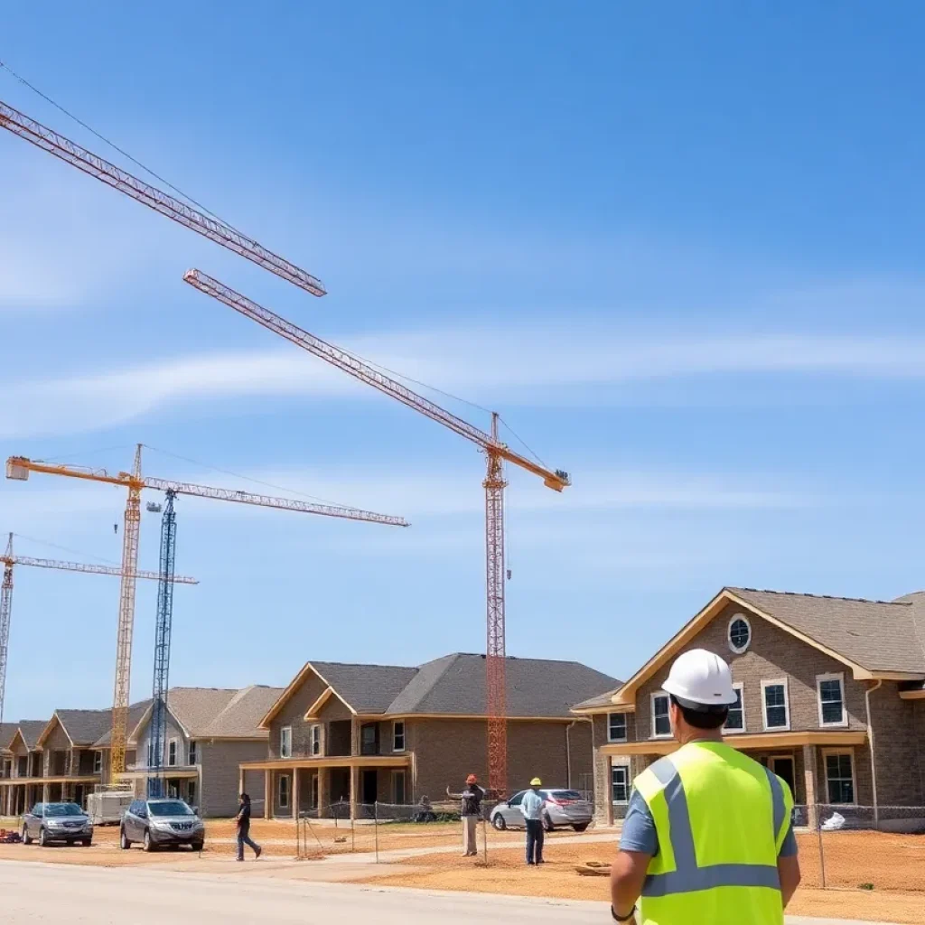 Construction site in Leon County with multiple new homes being built