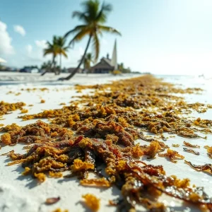 Sargassum Seaweed on Florida Beach