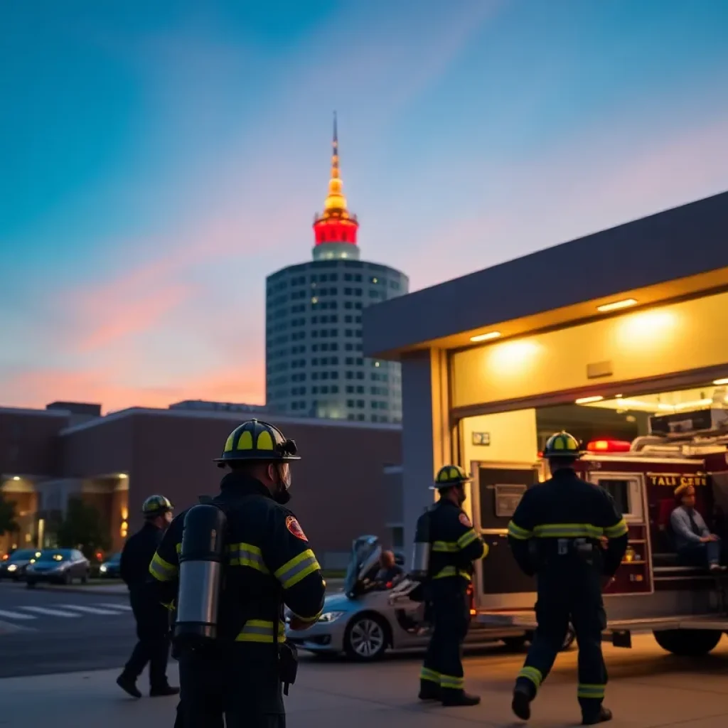 Firefighters training at a modern fire station in Tallahassee.