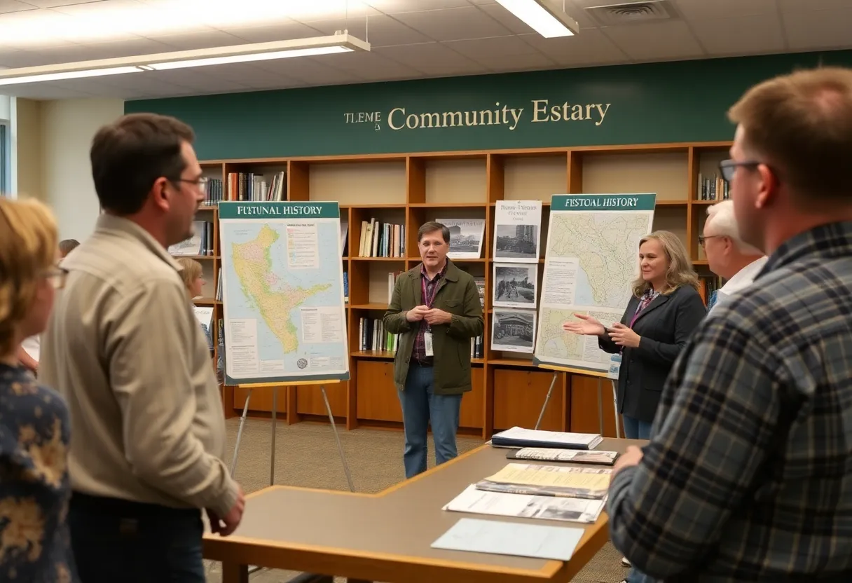 Community members participating in a history lecture at Leon County Library