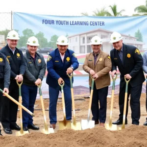 Sheriffs at the groundbreaking ceremony for the youth learning center in Florida.