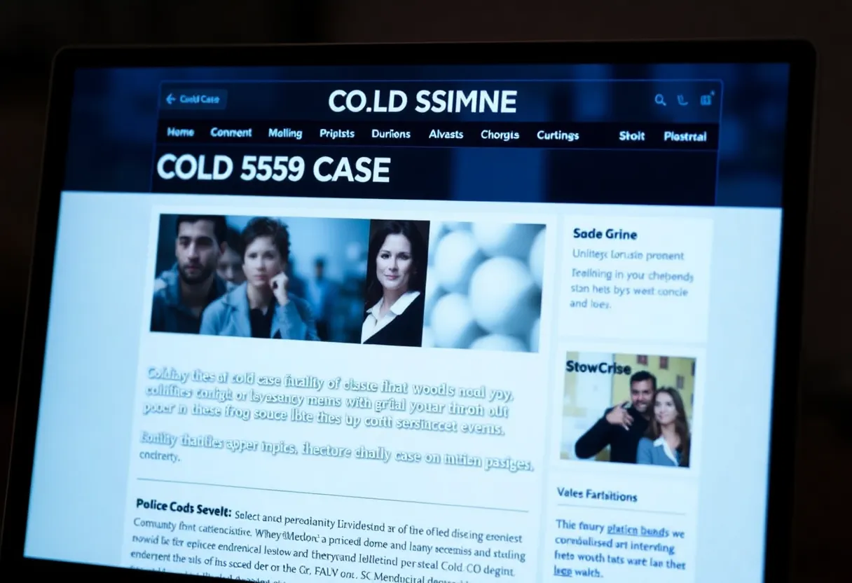 Screenshot of the Big Bend Cold Case Task Force website