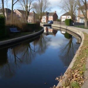 Canal Scene Reflecting Mourning