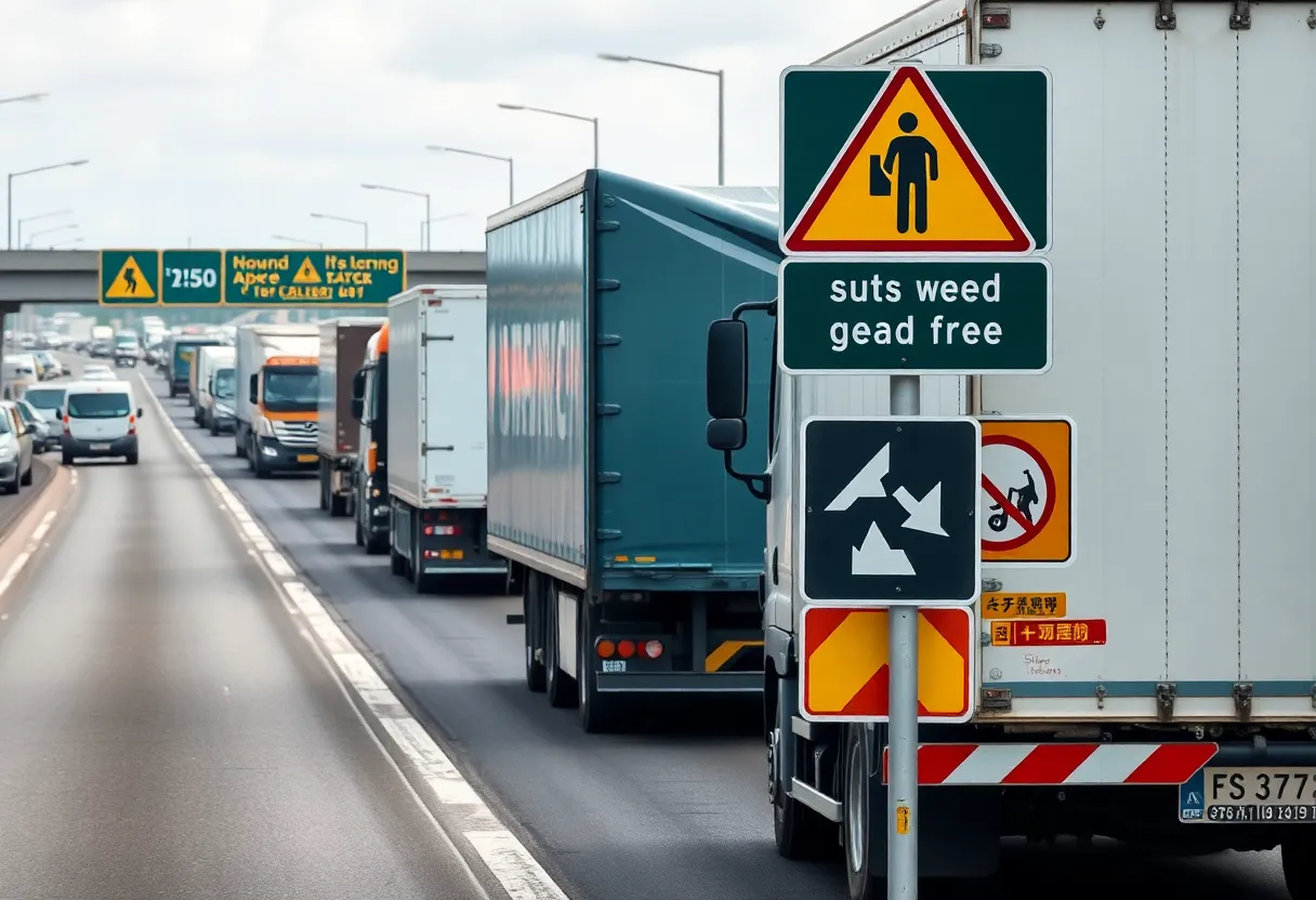 Commercial Trucks on Highway