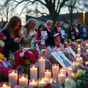 Vigil with candles and flowers in memory of victims in Leon County
