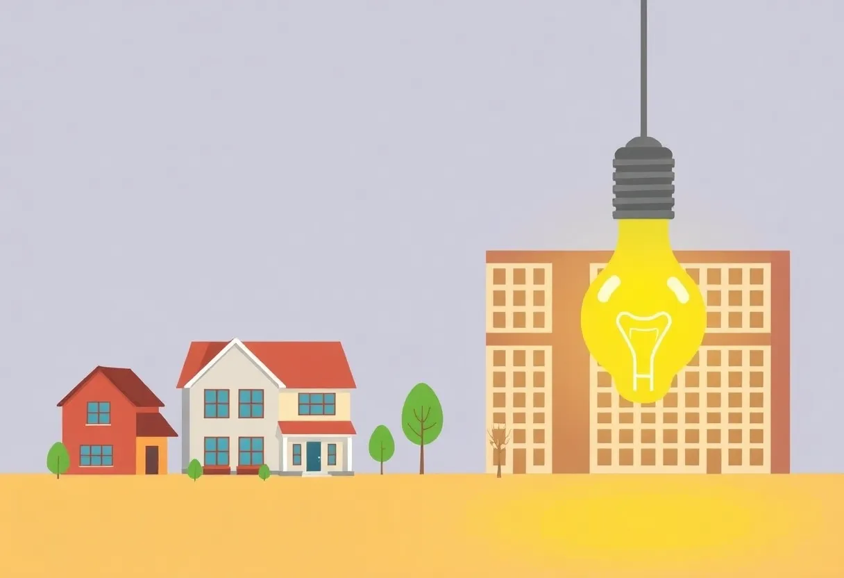 Illustration of energy rate conflict between residential and commercial sectors.