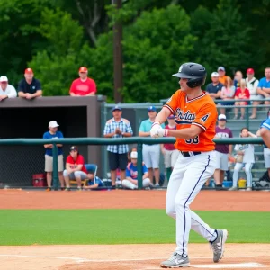FSU baseball players celebrating a milestone achievement