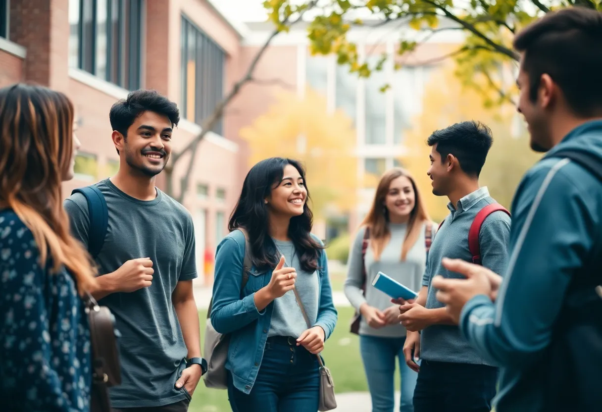 Diverse group of students at Florida State University campus.