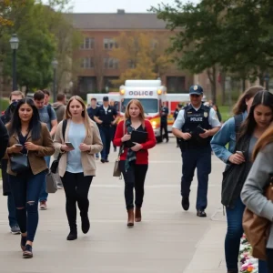 Memorial flowers on FSU campus after a shooting incident