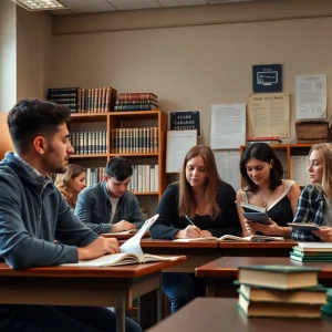 Students engaging in a law class about the First Amendment at FSU