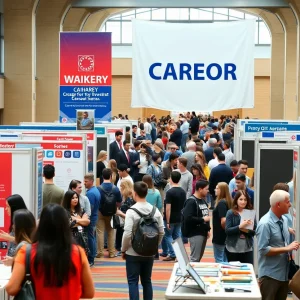 Students networking at FSU Panama City Career Fair