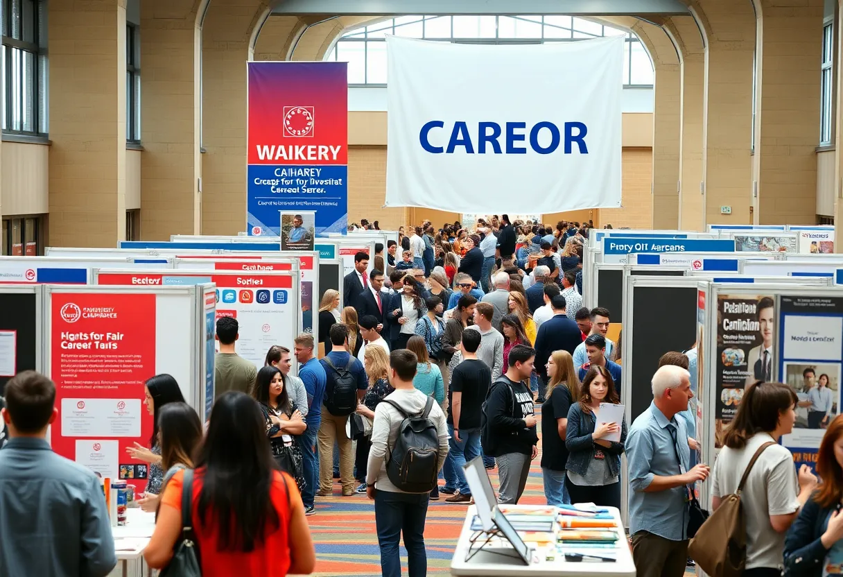 Students networking at FSU Panama City Career Fair