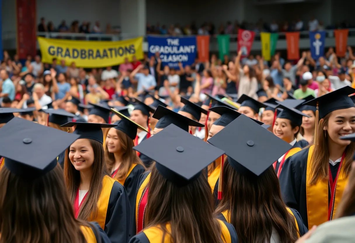 Graduates celebrating at Florida State University and Florida A&M University commencement ceremonies
